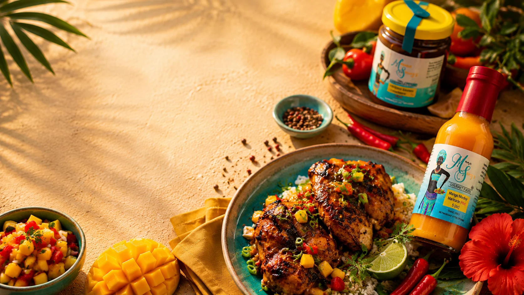 Caribbean recipes with Mama Sassy sauces