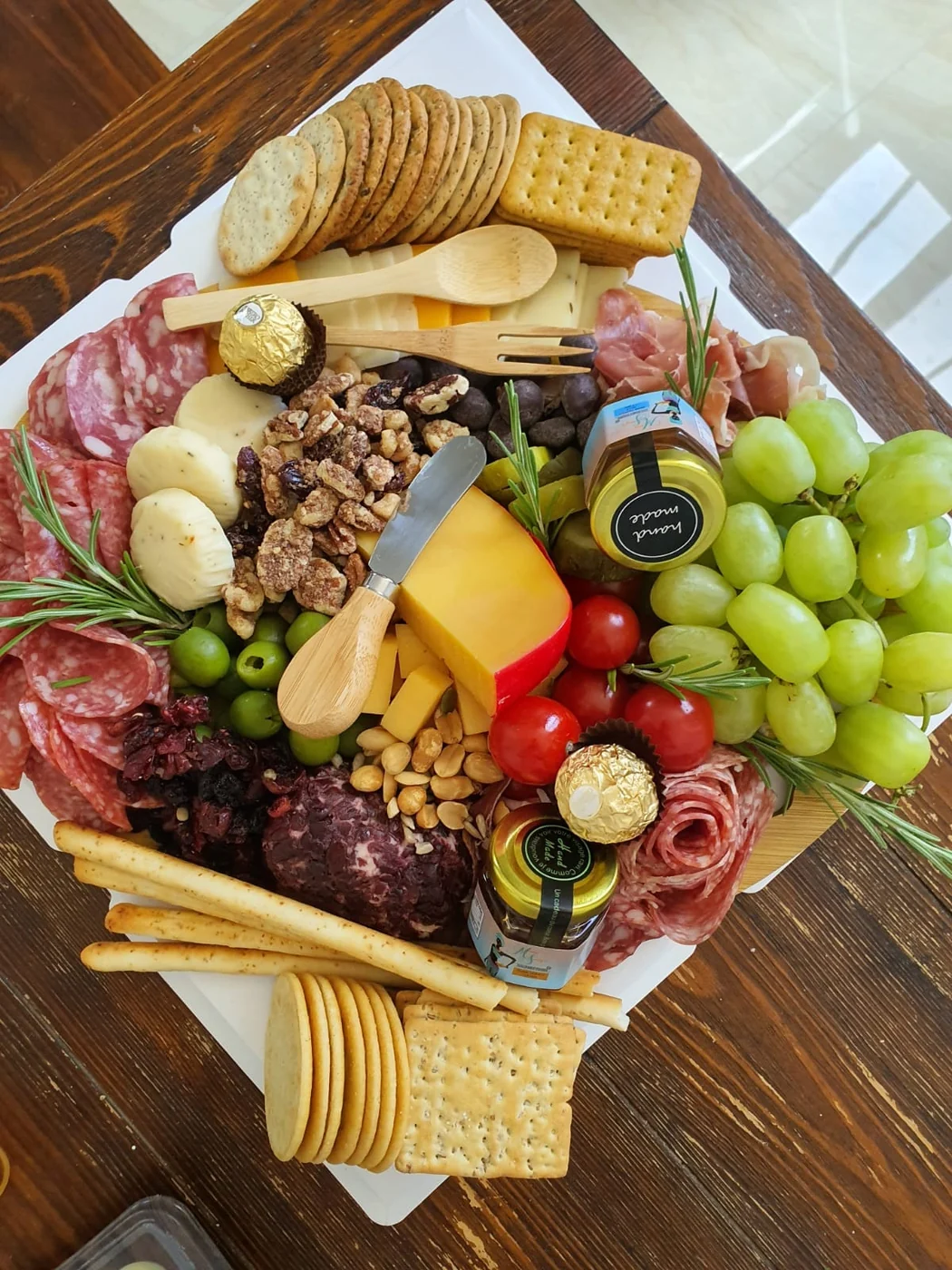 Premium charcuterie board with Mama Sassy jellies