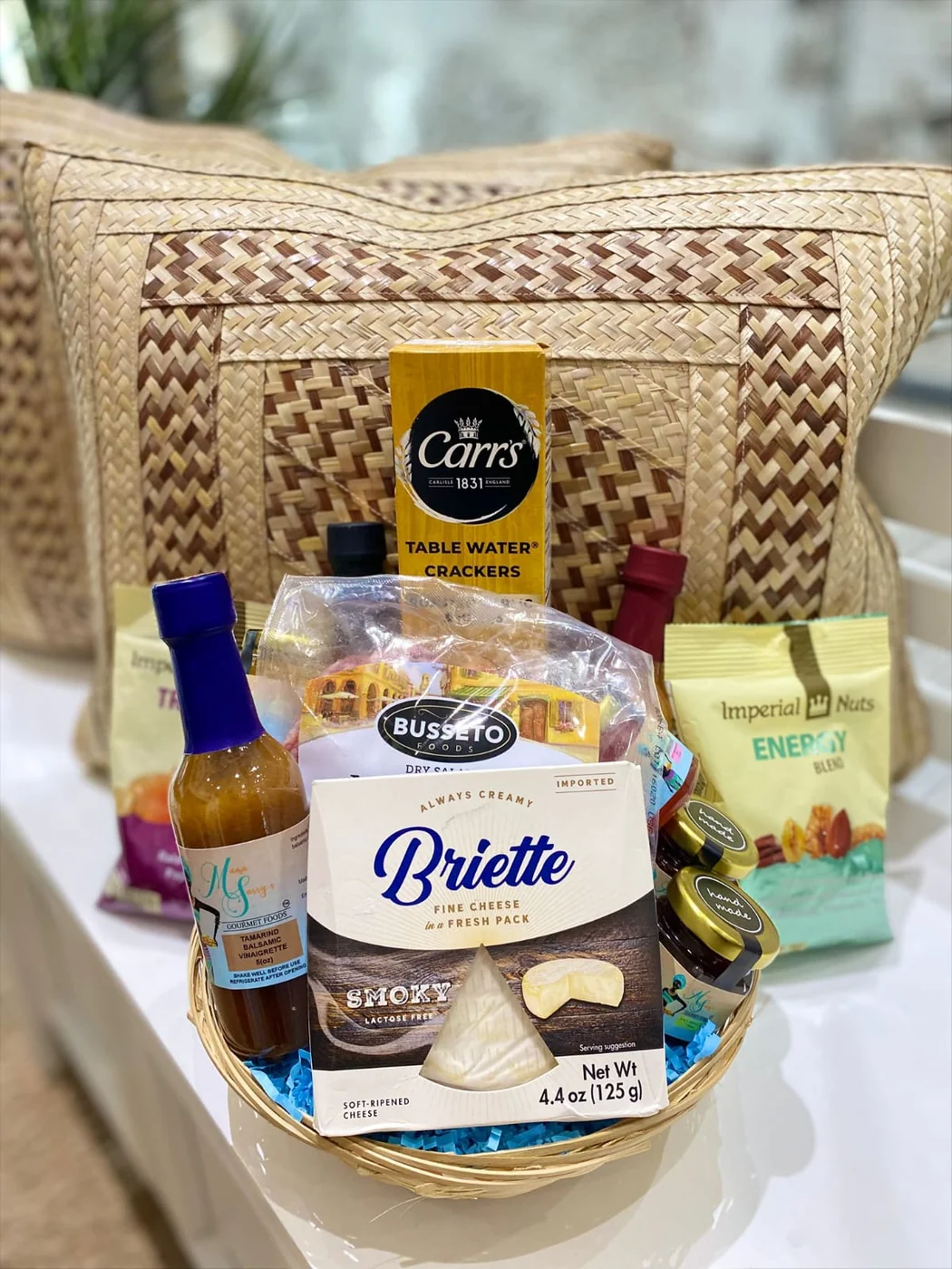 Mama Sassy charcuterie basket with gourmet pairings